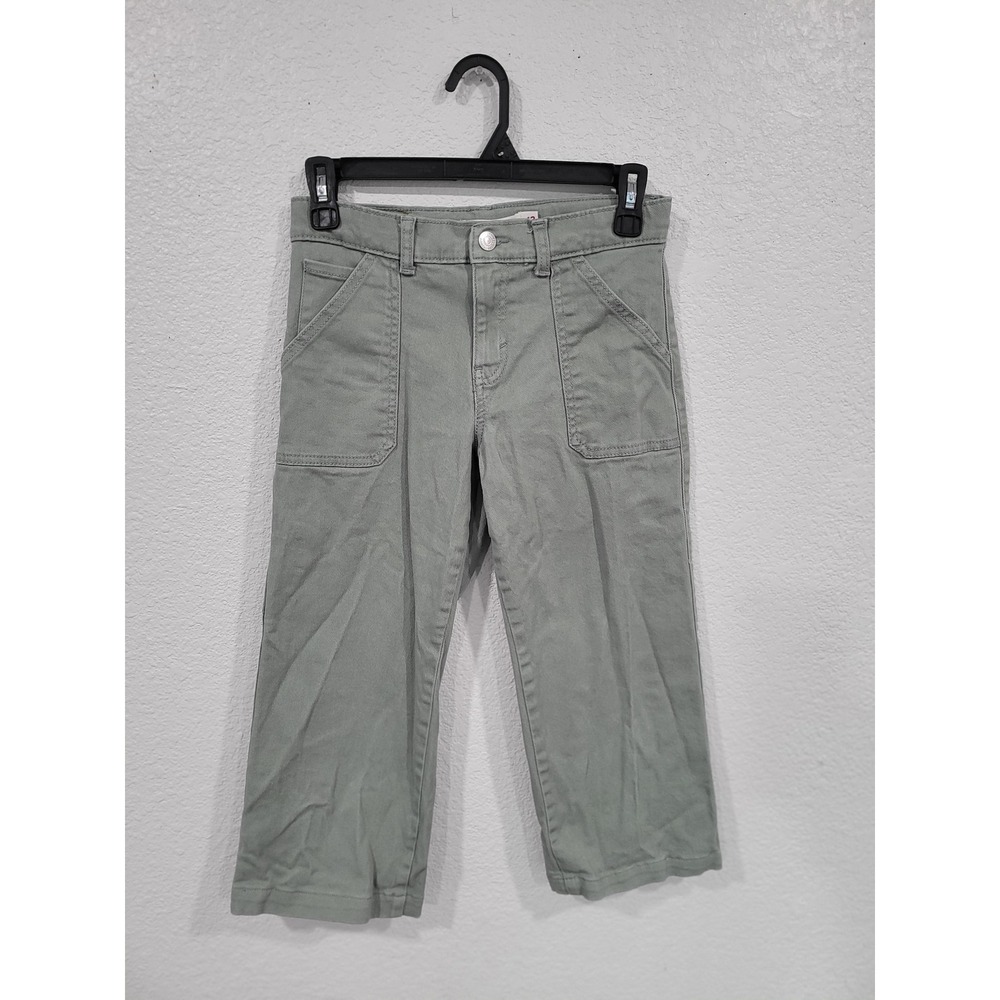 Levis Girls Sage Green Wide Leg Carpenter Pants 12 Adjustable Waist Utility #4